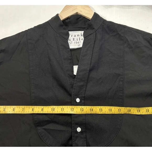 Frank &‎ Eileen TORI Italian Tuxedo Shirtdress Black Cotton XS Pockets Oversized - Picture 14 of 16